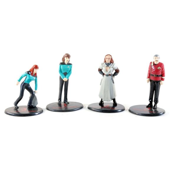 Star Trek Lot Of 4 3" PVC Figures Crusher Troi Scotty B'Etor Next Generation - Picture 1 of 10